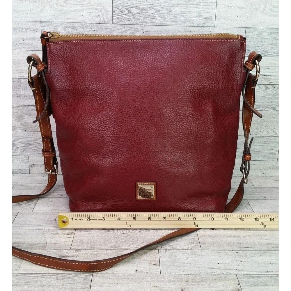 Dooney & Bourke Pebble Grain Leather Shoulder Bag Wine Red